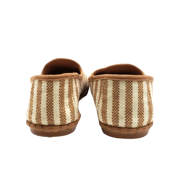 J. Jill Marina Knit & Leather Flats Tan/White Stripped Sz 7.5 - Picture 4 of 11